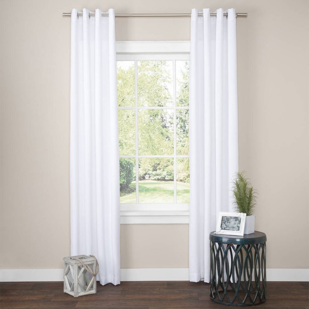 Kaden Drapes by Urban Barn White - 53" x 96" (8ft) Grommet Panel - Set of 2
